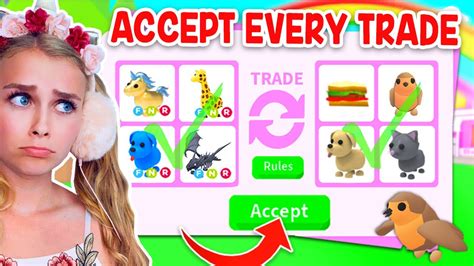 Only Accept The Trade Challenge In Adopt Me Roblox Youtube