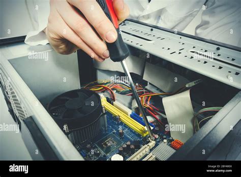 Technician Repairing Broken Pc Desktop Hi Res Stock Photography And