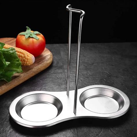 Stainless Steel Spoon Rest And Pot Lid Holder Pan Rack Stand Kitchen