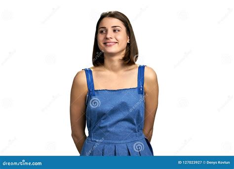 Attractive Smiling Girl Looking Aside Stock Image Image Of