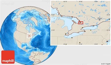 Shaded Relief Location Map of Port Severn