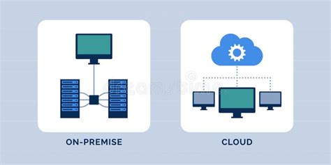 On Premise Vs Cloud Comparison Stock Vector Illustration Of Cloud