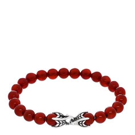 david yurman sterling silver carnelian mm spiritual beads bracelet