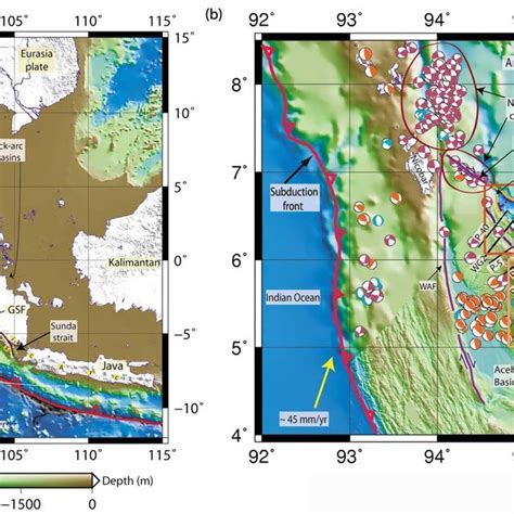 A The Tectonic Map Of Sumatra Subduction Zone Gsf Great Sumatran