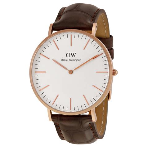 Daniel Wellington 0111dw Classic York Rose Gold 40mm Brown Leather Men