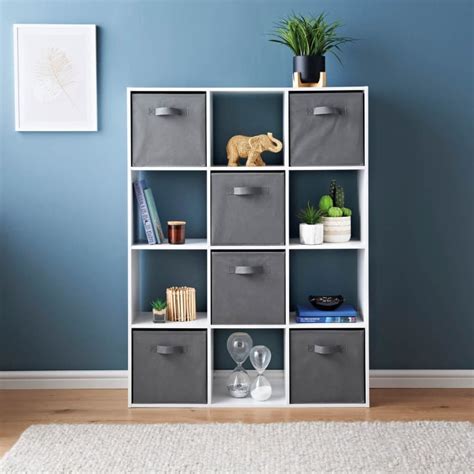 Lokken Cube Shelving Unit With Baskets Furniture B M