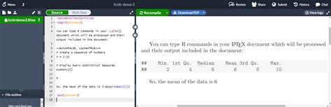 Knitr - Overleaf, Éditeur LaTeX en ligne