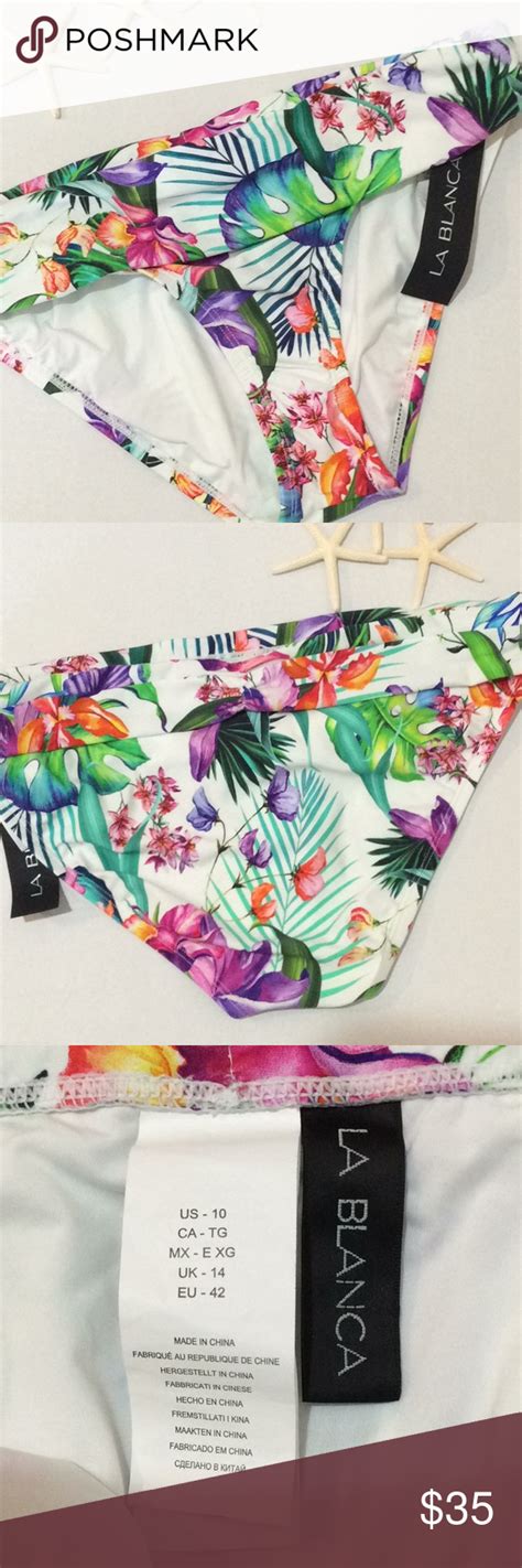 La Blanca Bikini Bottoms Sz Tropical Print Bikinis Printed Bikini