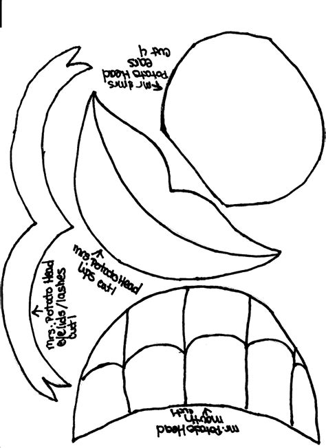 Printable Mr Potato Head Pieces