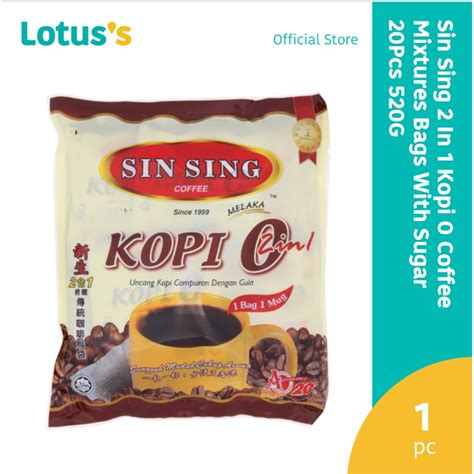 Sin Sing In Kopi O Coffee Mixtures Bags With Sugar Pcs G