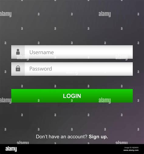 Login Form Page Password Screen Layout Stock Vector Image And Art Alamy