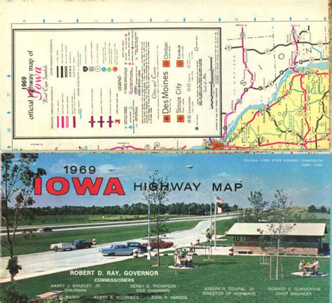 Vintage 1969 Iowa Official Road Map from IA Highway Commission ...