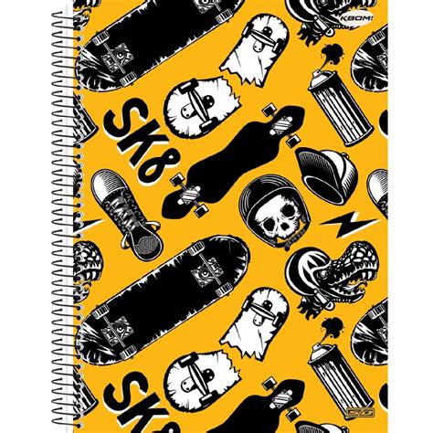 Caderno Universit Rio Mat Rias Kbom Masculino Fls Capa Dura S O