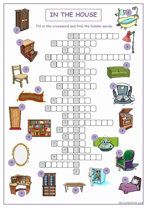 In the House Crossword Puzzl…: English ESL worksheets pdf & doc