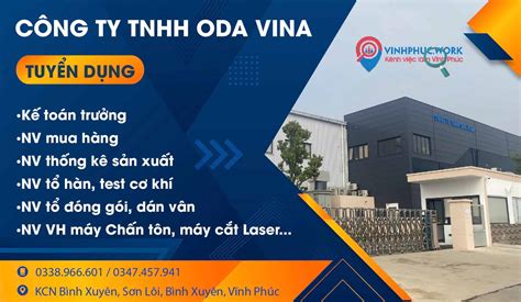 Công Ty Tnhh Oda Vina Tuyển Dụng Nhiều Vị Trí Chuyên Môn Và Lao động