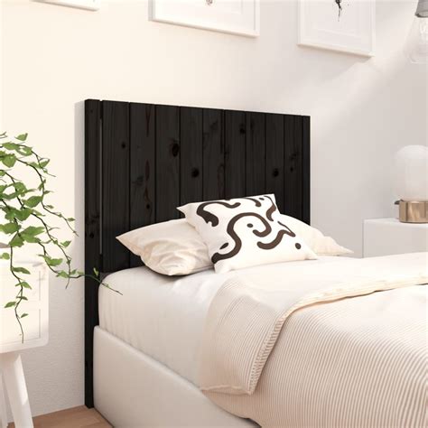 VidaXL Bed Headboard Black 95 5x4x100 Cm Solid Wood Pine VidaXL Au