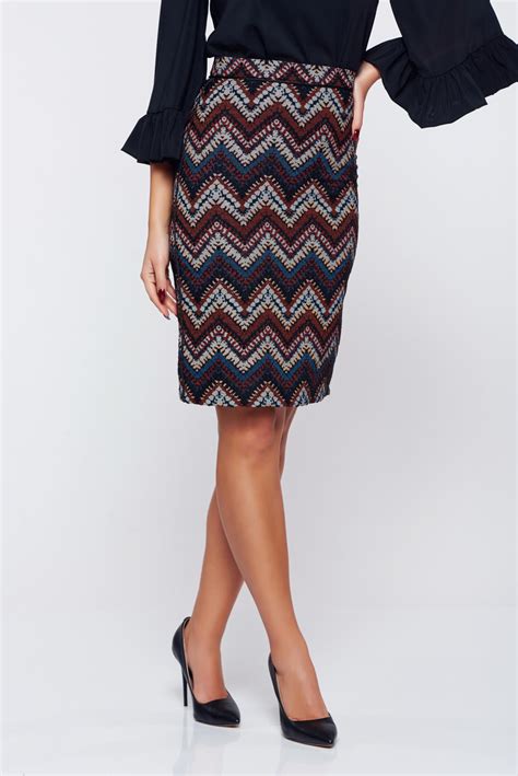 Starshiners Fall In Love Darkblue Office Pencil Skirt