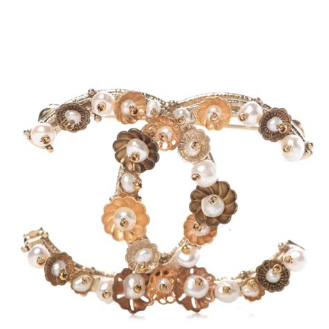 Chanel Pearl Cc Brooch Gold Fashionphile