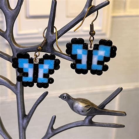 Cute Dangle Butterfly Earrings Etsy In 2022 Perler Earrings Easy