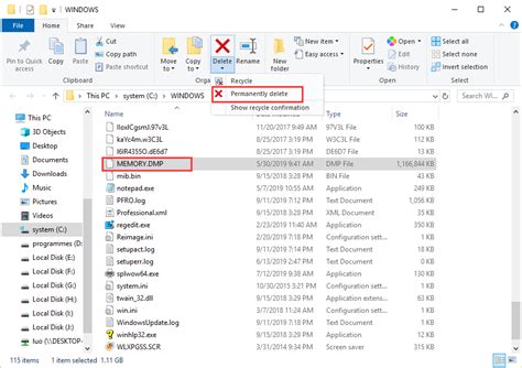 How To Delete System Error Memory Dump Files Windows 10 MiniTool