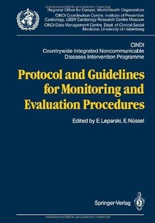 Buy Protocol And Guidelines For Monitoring And Evaluation Procedures