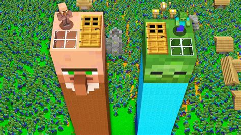 Minecraft Villager Vs Zombie In Minecraft Compilation Village House Battle Minecraft Youtube