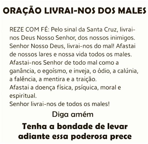 Ora O Livrai Nos Dos Males Mundo Mensagens