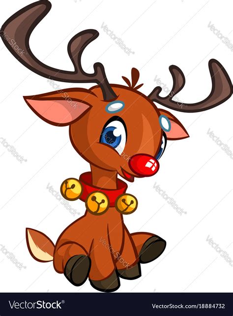 Cartoon Reindeer Rudolph Royalty Free Vector Image