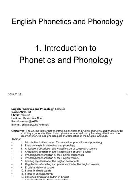 English Phonetics and Phonology 01 | Phonology | Phonetics