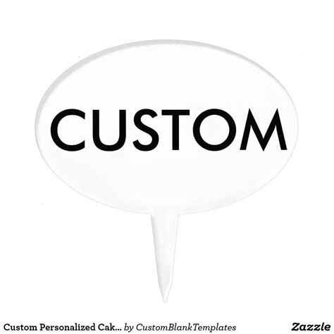 Custom Personalized Cake Pick Blank Template | Custom personalized ...