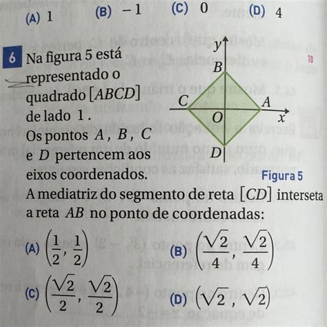 Na Figura Est Representado O Quadrado Abcd De Lado Os Pontos A