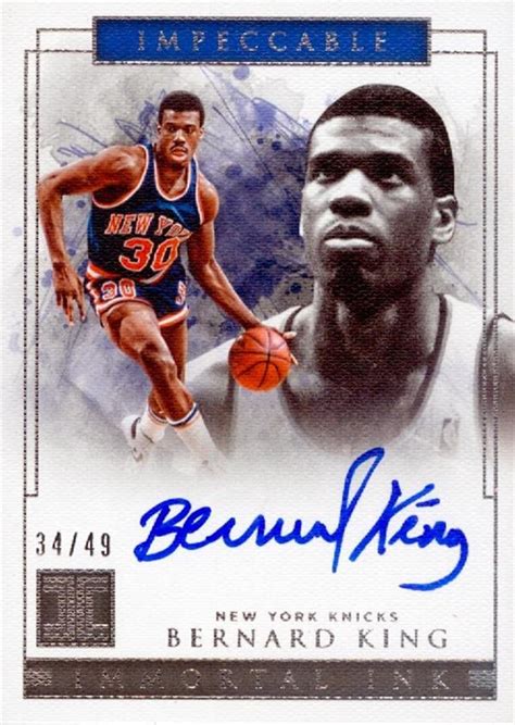 Bernard King Autographed Basketball Card New York Knicks Panini