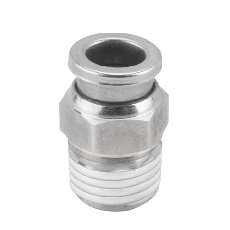 CONECTOR RECTO 1 4 OD X 1 8 NPT PUSH ACERO INOX VZ Controles