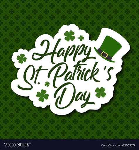 Happy St Patricks Day Typography Royalty Free Vector Image