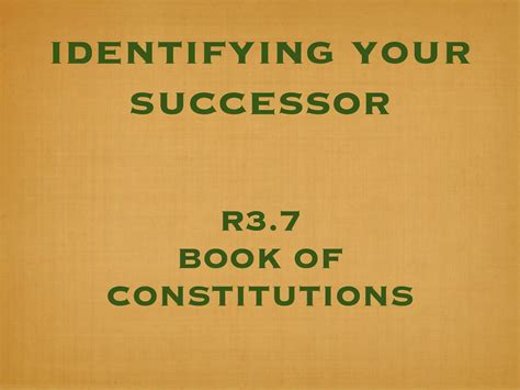 Your successor | KEY