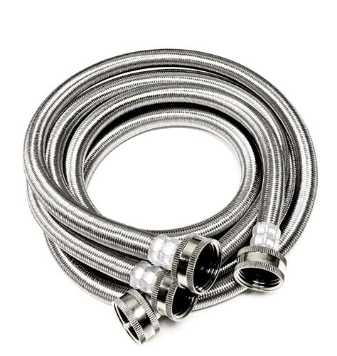 Pack Premium Stainless Steel Washing Machine Hoses Ft No Lead