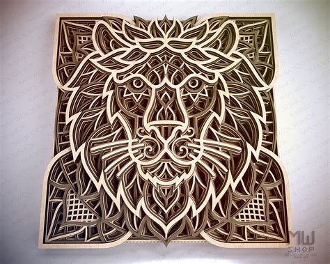 A Layered Lion Dxf Laser Cut Layered Lion Svg Laser