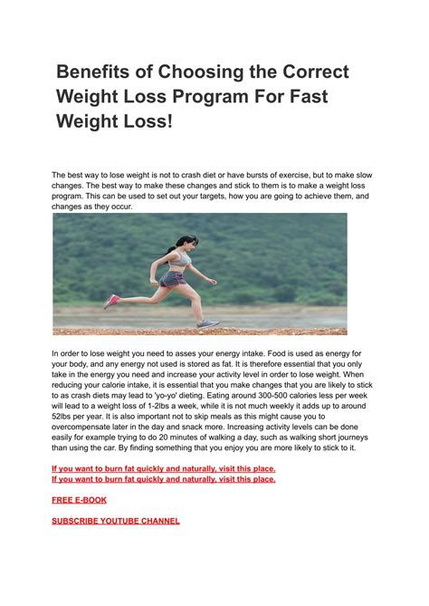 Ppt Benefits Of Choosing The Correct Weight Loss Program For Fast