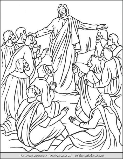 Jesus The Great Commission Coloring Page Thecatholickid