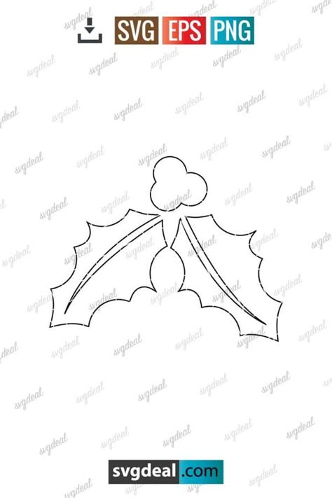 Free Holly Outline Svg - SVGDeal.com