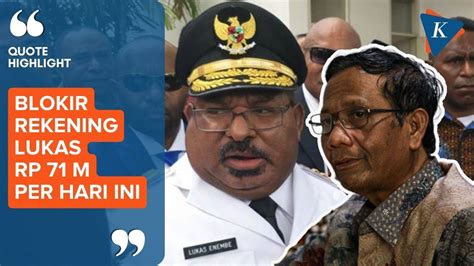 Mahfud MD Ungkap Fakta Baru Kasus Korupsi Lukas Enembe Kompascom Vidio