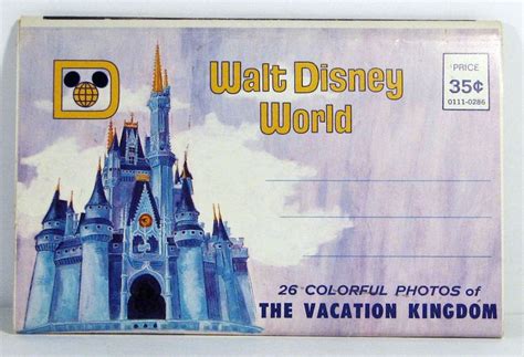 Sold Vintage Walt Disney World Postcards Souvenir Accordion