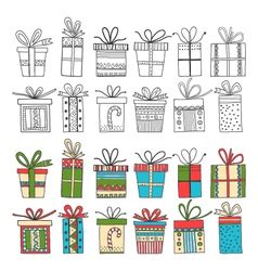 Christmas Set Royalty Free Vector Image Vectorstock