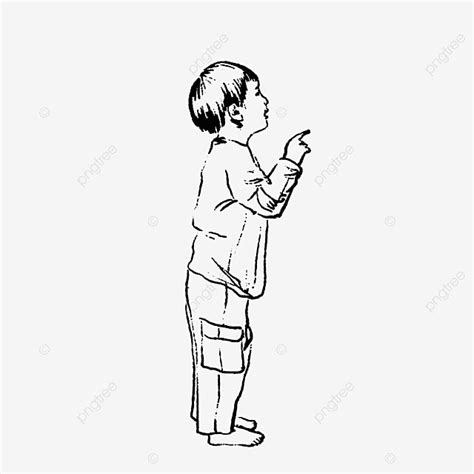 Standing Child Hd Transparent, Child Boy Standing Sketch, Child, Boy ...