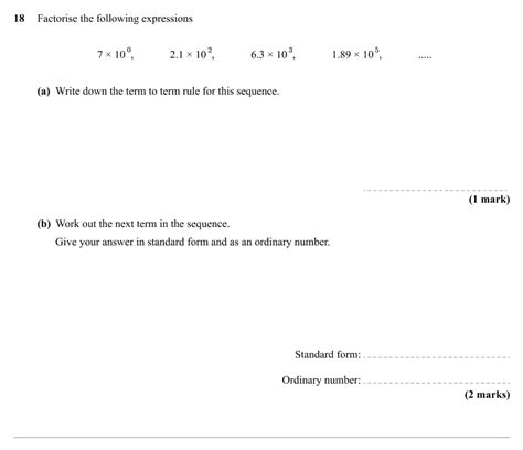 Free Year 9 Maths Test With Answers And Mark Scheme