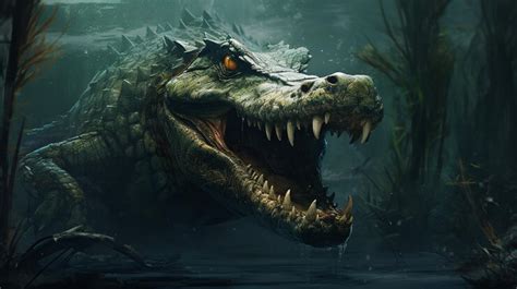 Premium AI Image | Underwater terrible alligator in the swamp