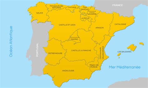 Carte espagne détaillée par region tout degorgement