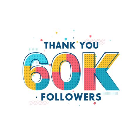 Thank You 60k Followers Celebration Greeting Card For 60000 Social