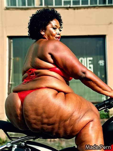 Porn Image Of Wild Afro Woman Sideview Seductive Motorcycle Big Hips