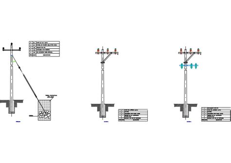 Planos De Detalle De Postes Y Barandales En Dwg Autocad Varios Riset